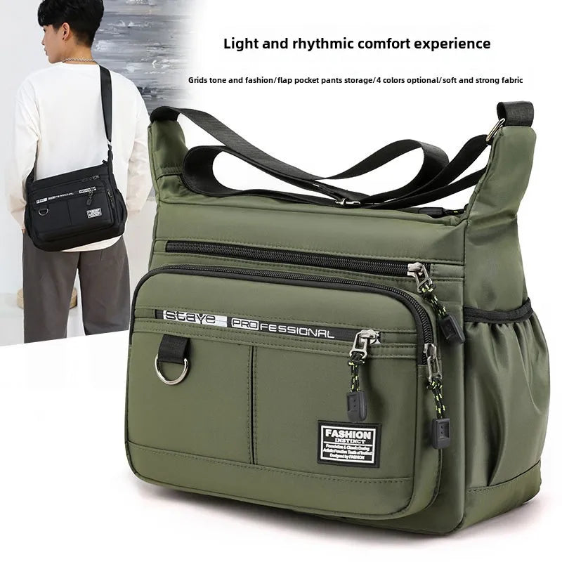Oxford Shoulder Bag — Large Capacity Multi-Pocket Crossbody Messenger Bag