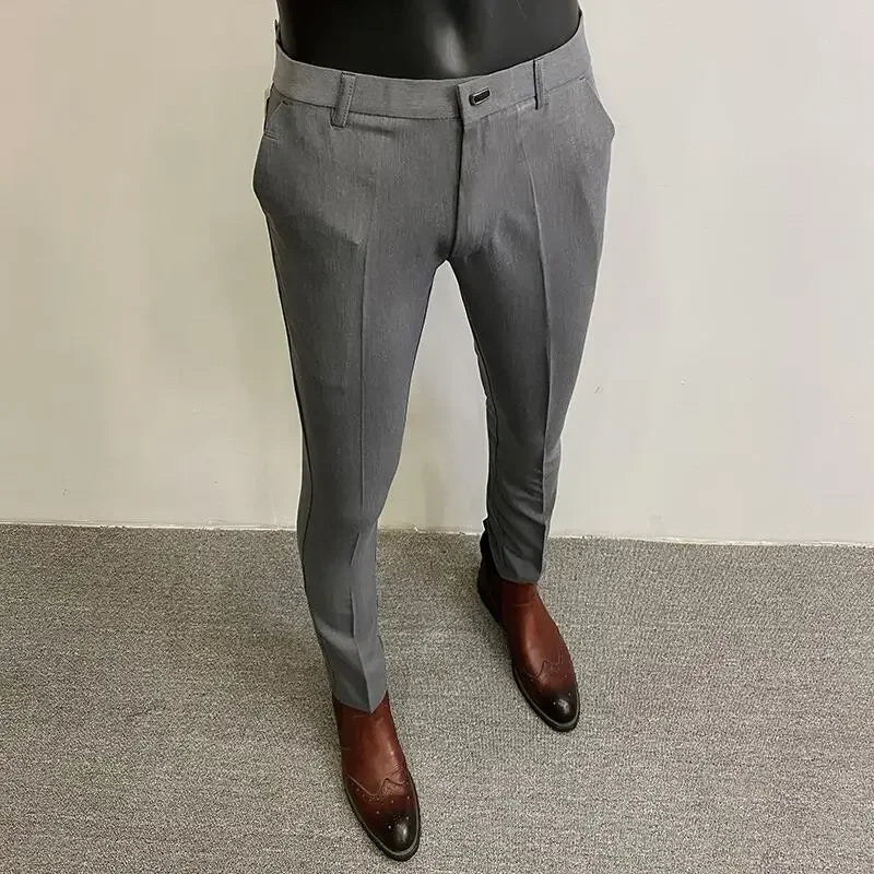 Men's Thickened Woolen Suit Pants - Slim Fit (28-36)
