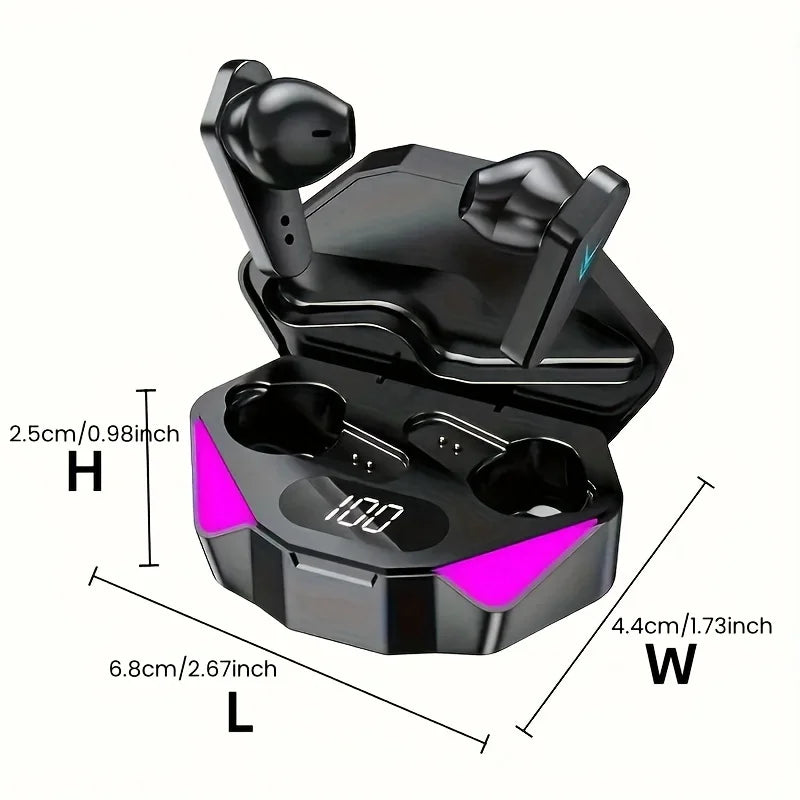 X15 TWS Wireless Gaming Earbuds – Bluetooth 5.3, LED Display, Noise Cancelling, Built-in Mic