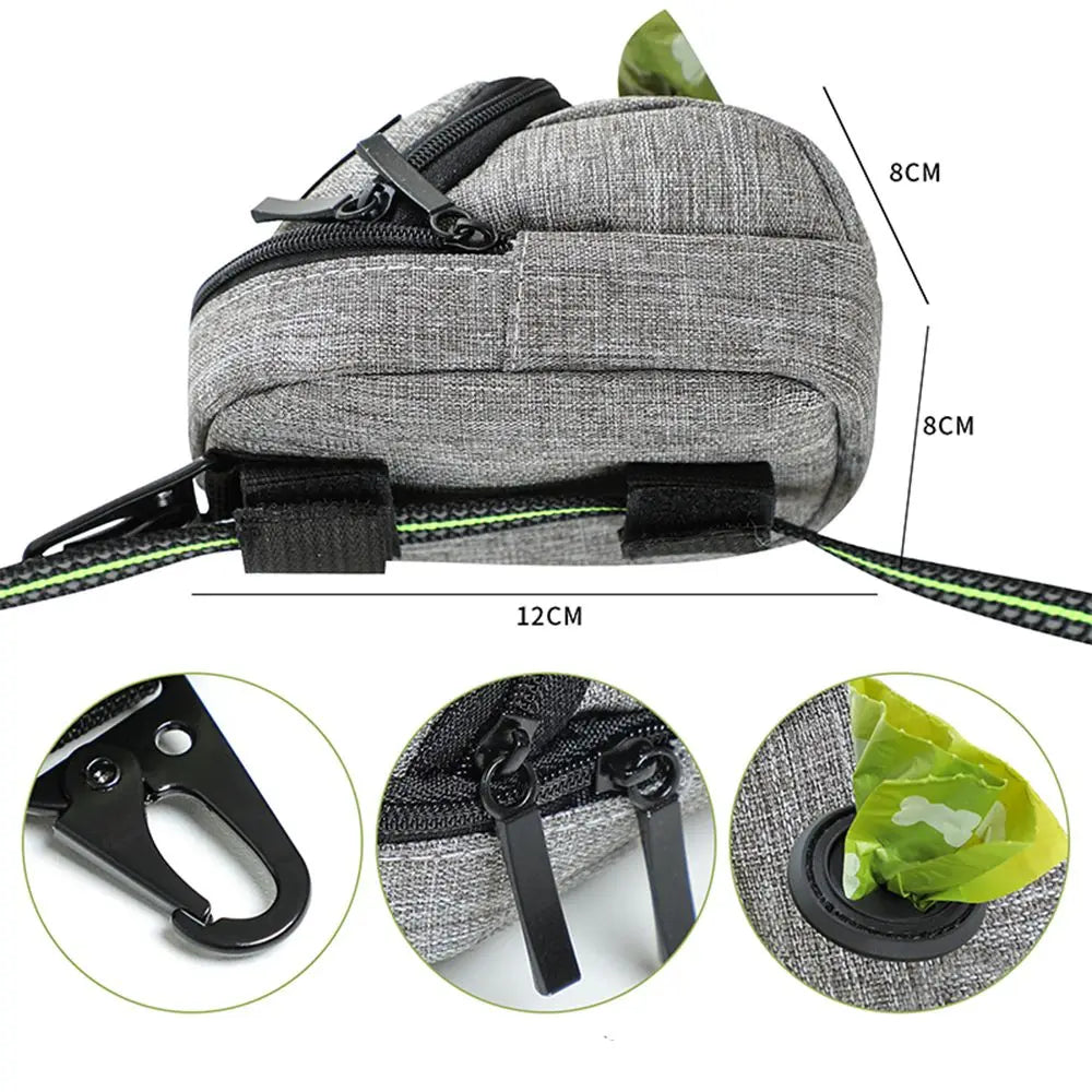 Dog Treat Pouch & Poop Bag Dispenser — Clip-On Waist Bag