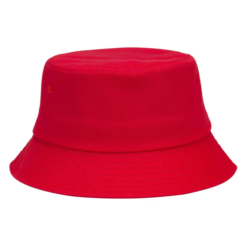 100% Cotton Solid Color Bucket Hat | Summer Sun Protection & Breathable Round Crown