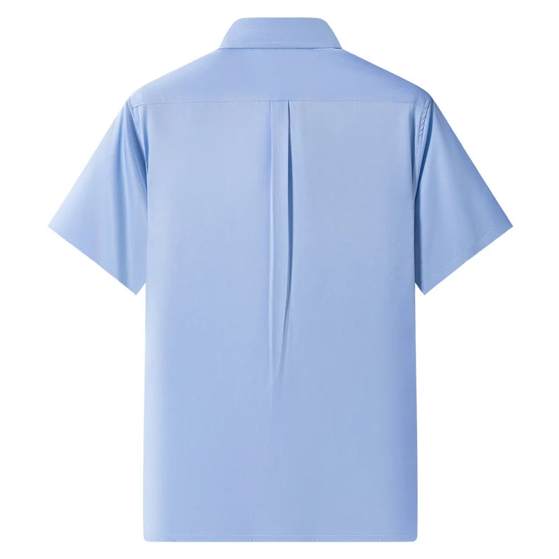 Anti-Wrinkle Men's Short Sleeve Dress Shirt - Slim Fit Business Casual (S-7XL)