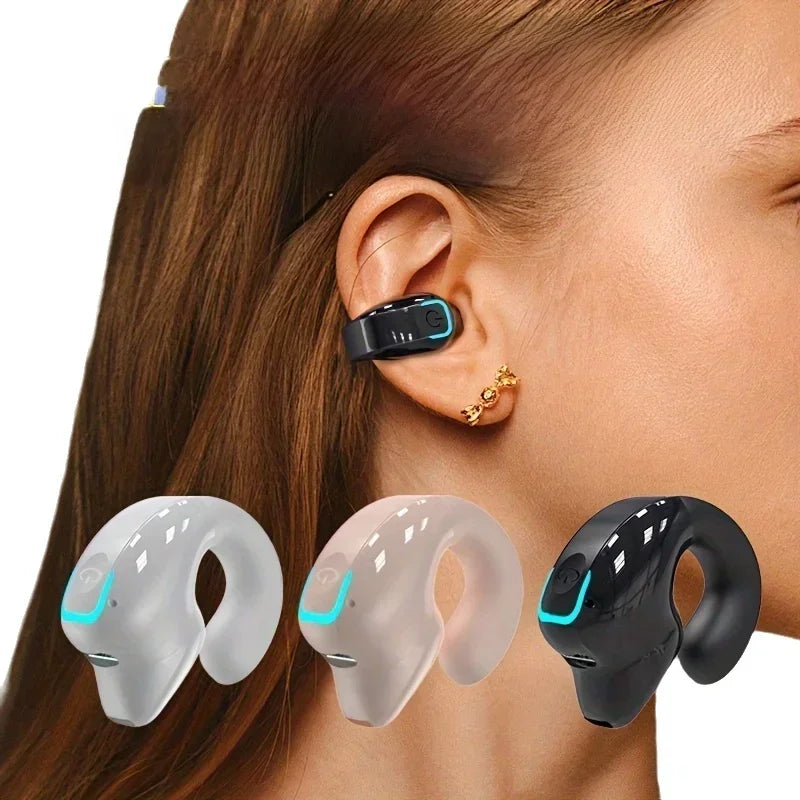 Clip-On Open-Ear Bluetooth Headphones | Wireless Sport Earphone with Mic