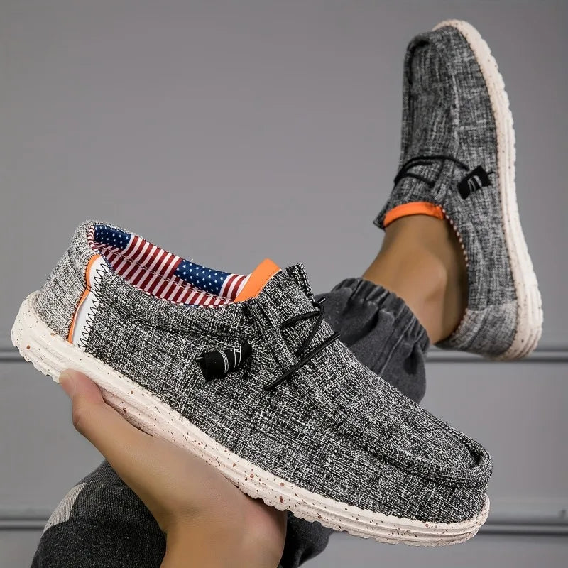 Men's Canvas Slip-On Loafers | Breathable Lightweight Casual Shoes