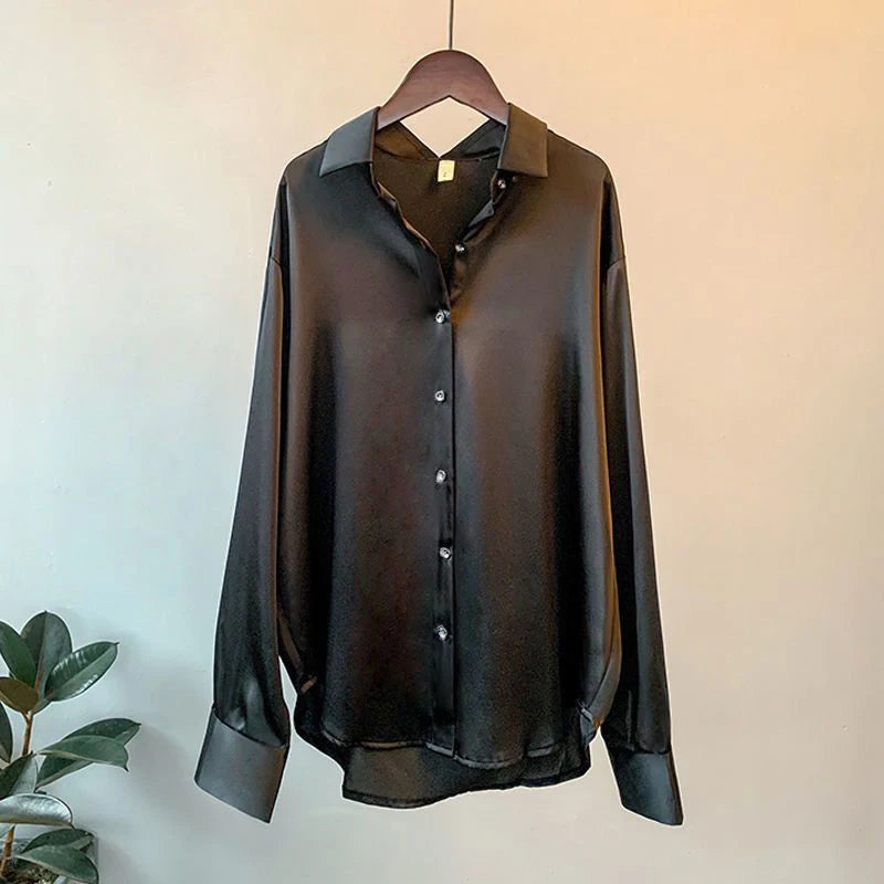 Women's Long Sleeve Button Blouse - Casual Office Shirt (S-4XL)