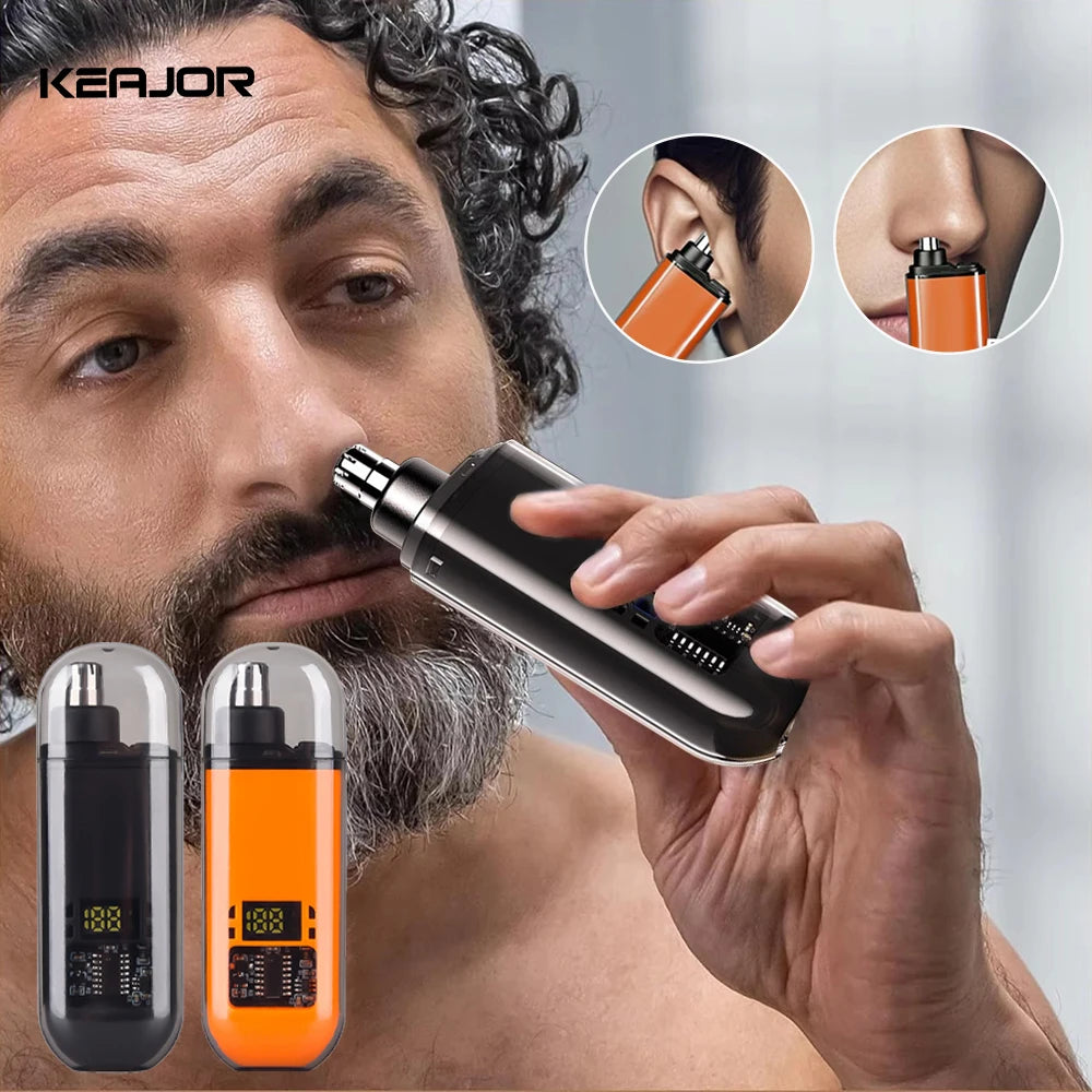 Rechargeable Electric Nose Hair Trimmer – IPX7 Waterproof, USB Charging