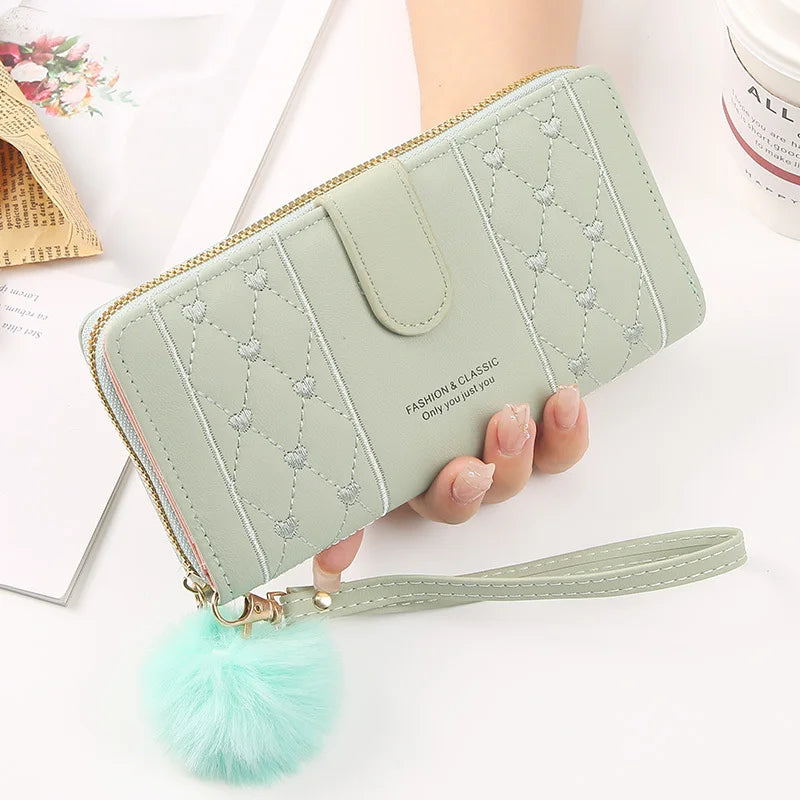 Women's Long Wristlet Wallet — Large Capacity Card Organizer & Coin Purse