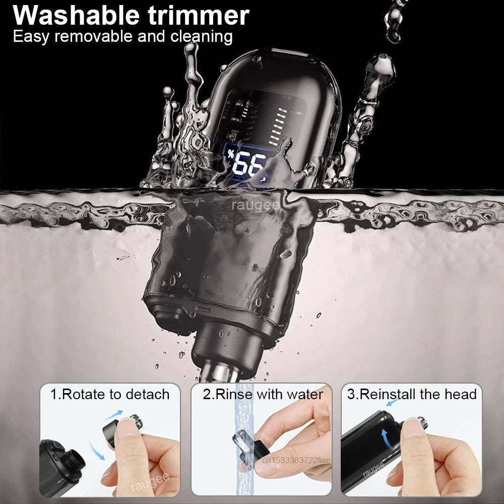 Rechargeable Electric Nose Hair Trimmer – IPX7 Waterproof, USB Charging