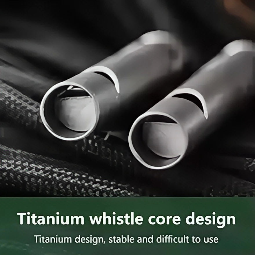 Titanium Survival Whistle with Lanyard – Ultralight Emergency Safety Whistle for Outdoor EDC