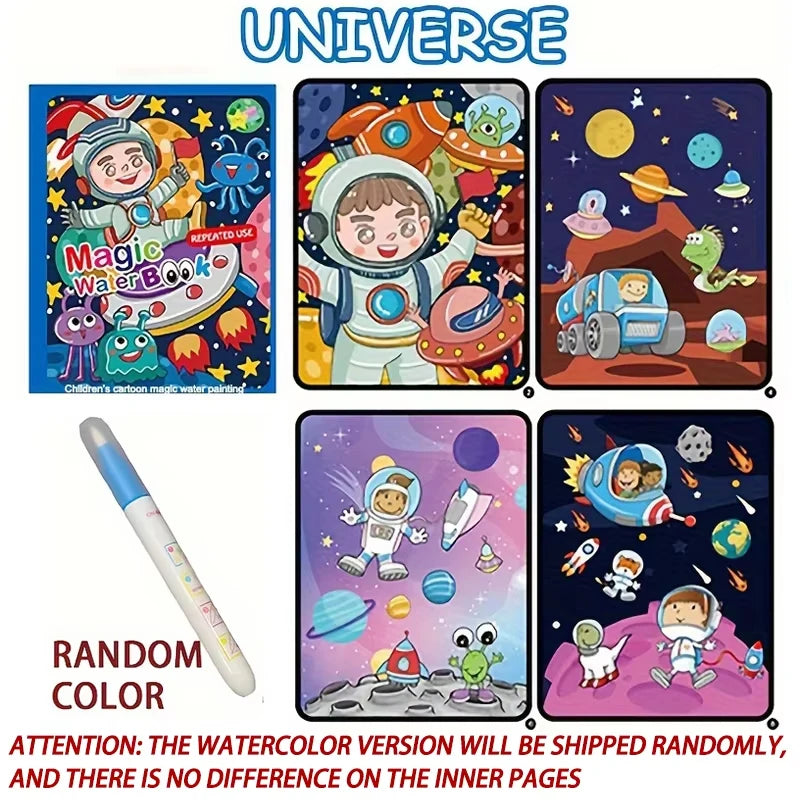 Magic Water Drawing Book – Reusable Montessori Coloring Book for Kids
