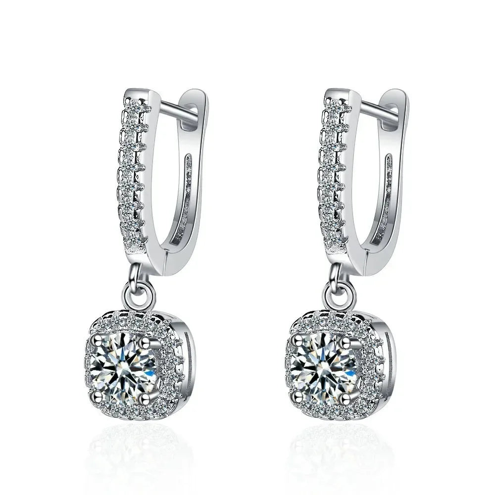 2CT Moissanite Huggie Hoop Earrings – 925 Sterling Silver Lab Diamond