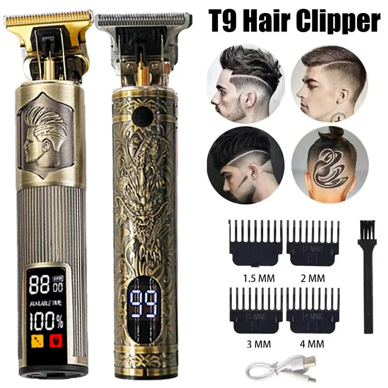 Professional USB Electric Hair Trimmer – 0mm Bald Fade, Cordless