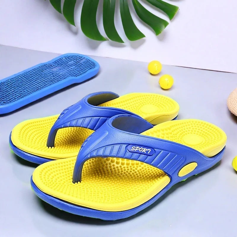 Men's Lightweight EVA Massage Sandals – Slip-On Flip Flops for Beach, Home & Outdoor