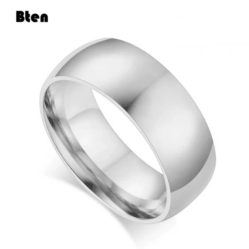 Classic Smooth Polished Ring | 4mm, 6mm & 8mm | Wedding Band for Women & Men | Black, Gold, Silver
