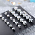 12-Pair Cubic Zirconia Stud Earring Set – Hypoallergenic Mixed Styles