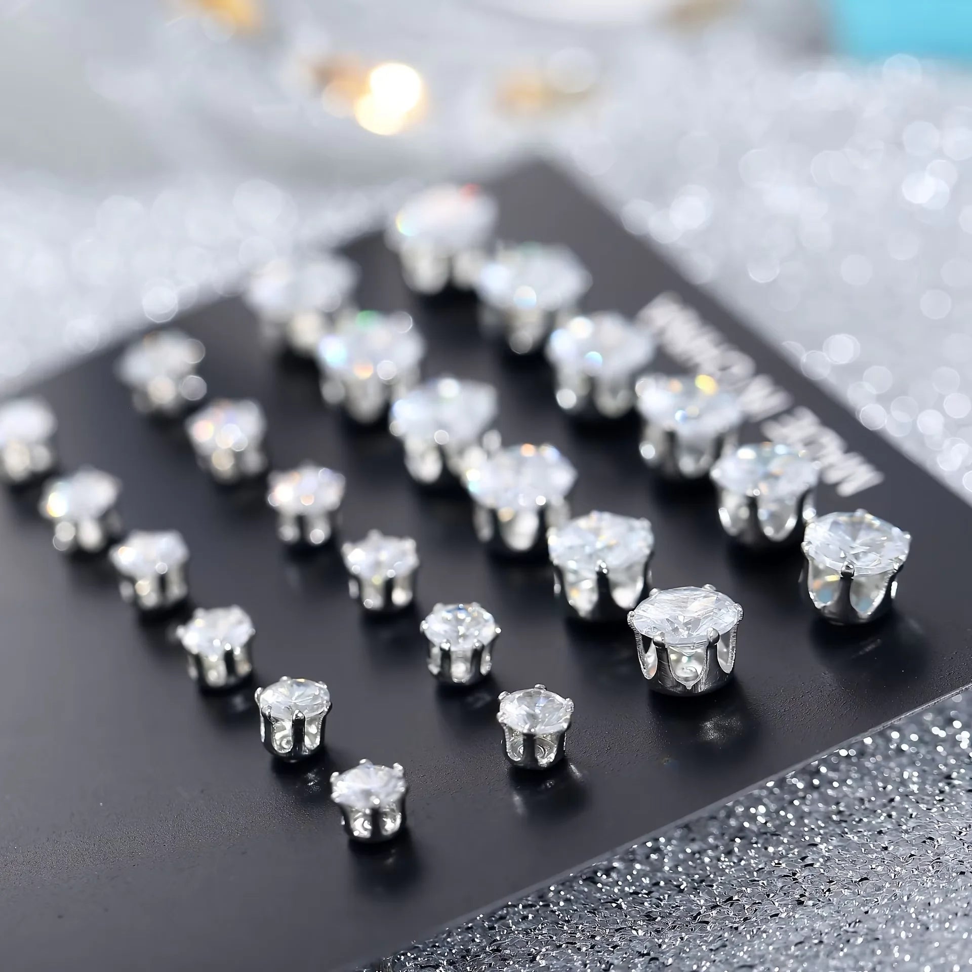 12-Pair Cubic Zirconia Stud Earring Set – Hypoallergenic Mixed Styles