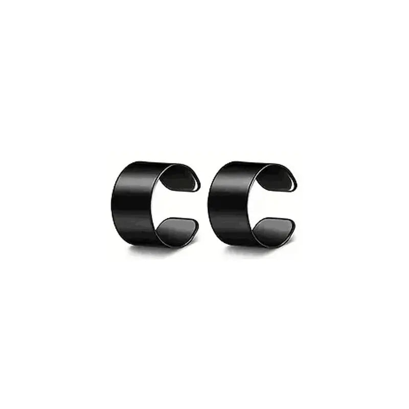 Punk Cross Magnetic Stainless Steel Stud Earrings – No Piercing Unisex