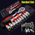 12-Piece Ratchet Wrench Socket Set – Metric, Chrome Plated, for Car, Bike & Motorcycle Repair