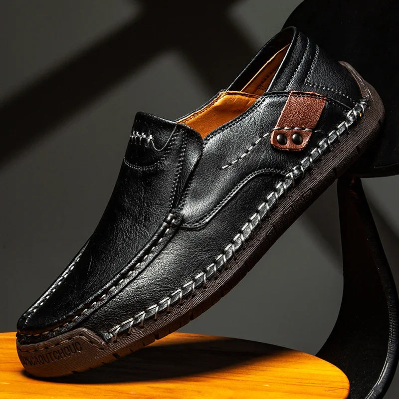 Men's Handmade Leather Loafers | Slip-On Casual Walking Shoes
