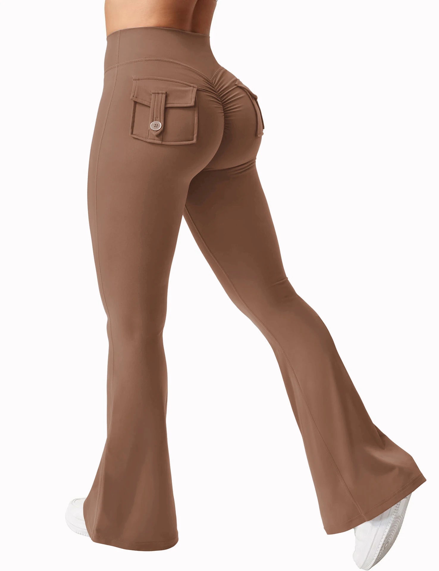 Women's Wide Leg Compression Yoga Leggings with Pockets