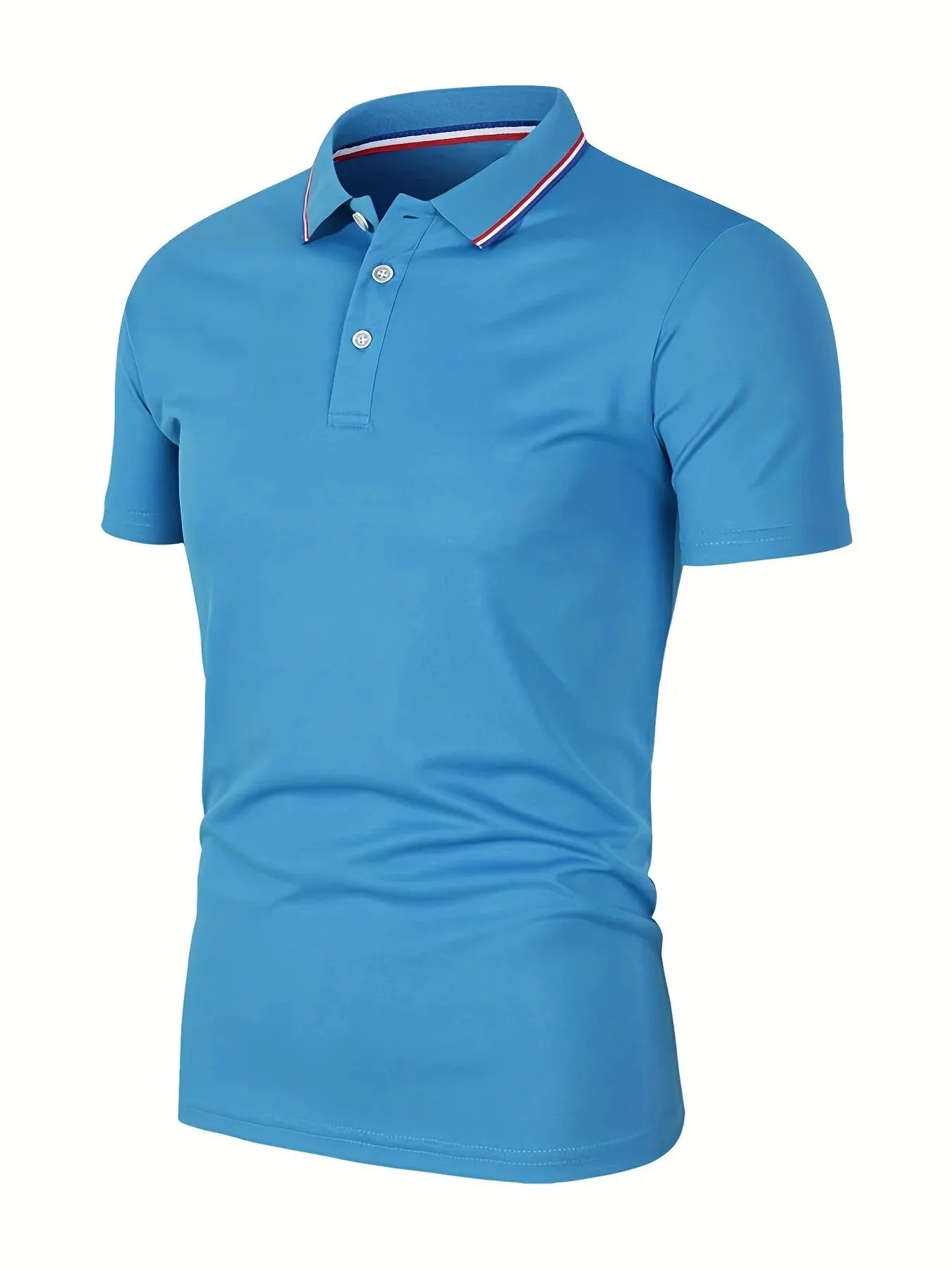 Men's Casual Polo Shirt - Breathable Short Sleeve Solid Color (S-XXL)