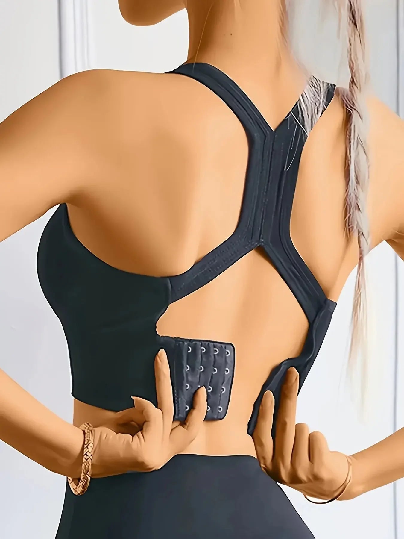 Sujetador deportivo tipo top con efecto push-up para yoga, sin costuras, cómodo y transpirable@W4