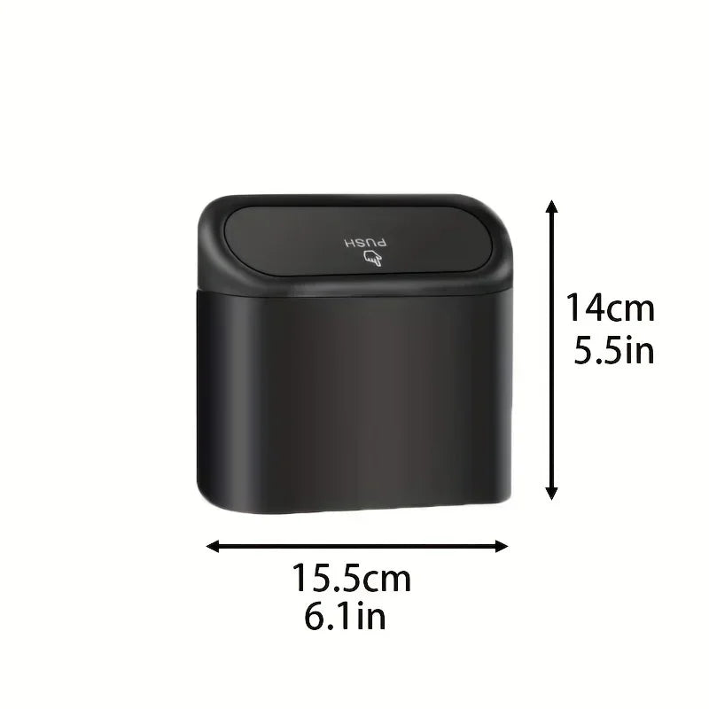 Car Trash Can with Lid – Mini Leak-Proof Bin with Garbage Bags