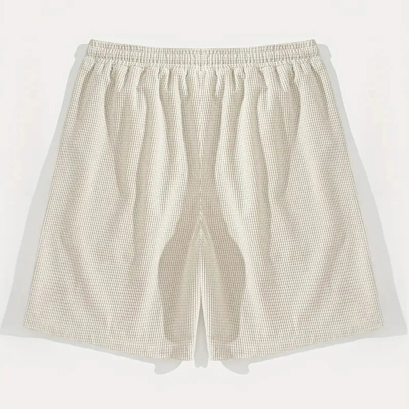 Men's Casual Beach Shorts – Breathable Textured Fabric, Sizes XS-XXL