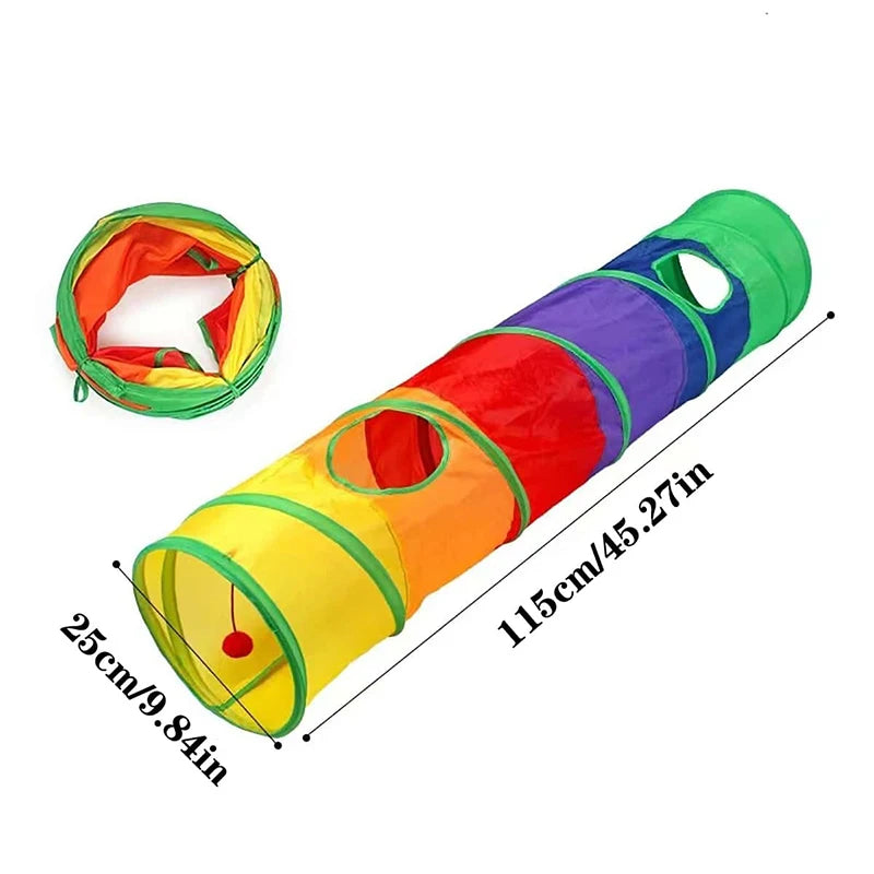 Túnel de juguete plegable para gatos – Túnel de juego interactivo plegable para gatos, gatitos y conejos