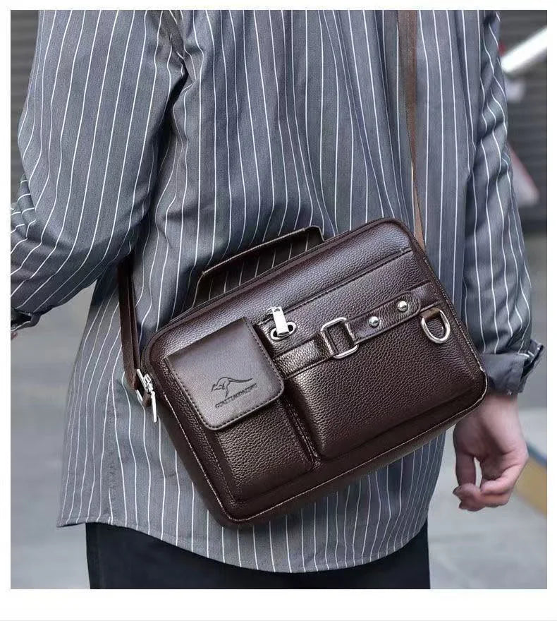 Men's Retro Waterproof Messenger Bag — Large Capacity Laptop Briefcase for Work, Travel & School