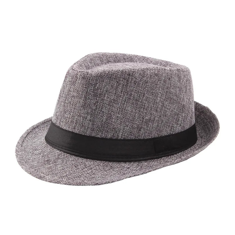 Sombrero de paja de ala ancha de moda para hombre, color sólido de verano, Fedoras Jazz Sun Cap, gorras de Panamá informales para exteriores, estilo vaquero