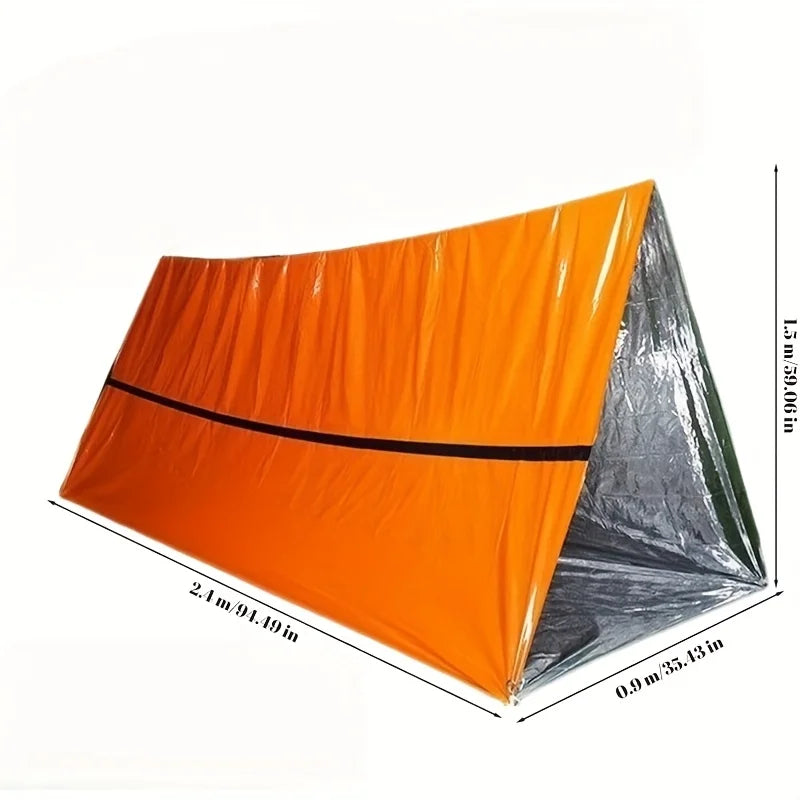 2-Person Mylar Tube Tent – Reusable Emergency Bivy Shelter & Thermal Blanket | 1 PC
