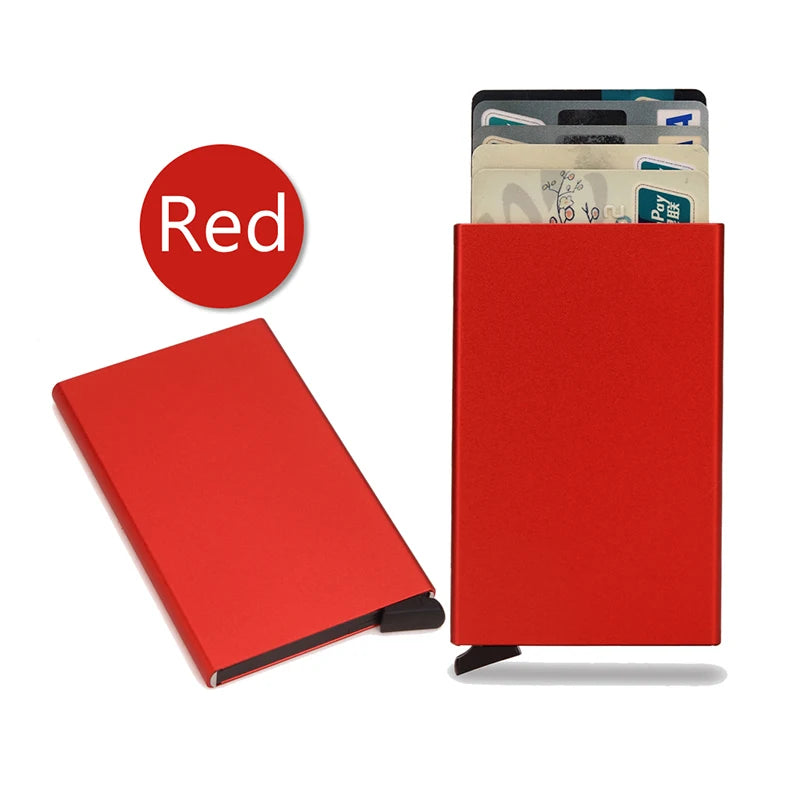 RFID Metal Pop-Up Wallet – Slim Minimalist Card Holder for Men & Women