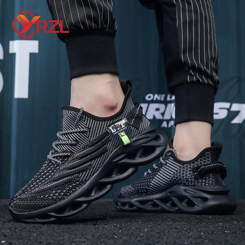 Men's Breathable Mesh Running Sneakers | Lightweight Shock-Absorbing Casual Shoes
