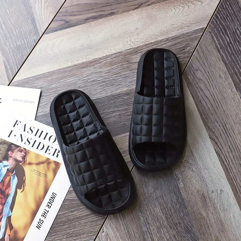 Women's EVA Slide Slippers – Non-Slip Flat Indoor Home & Bathroom Shoes