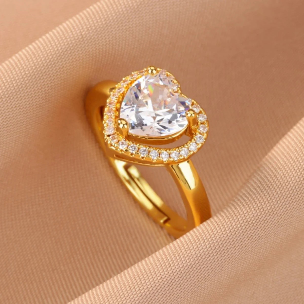 Anillo Abierto de Circonita Cúbica de Colores | Acero Inoxidable Bañado en Oro de 18K | Estilo Boho Vintage | Regalo para Mujer