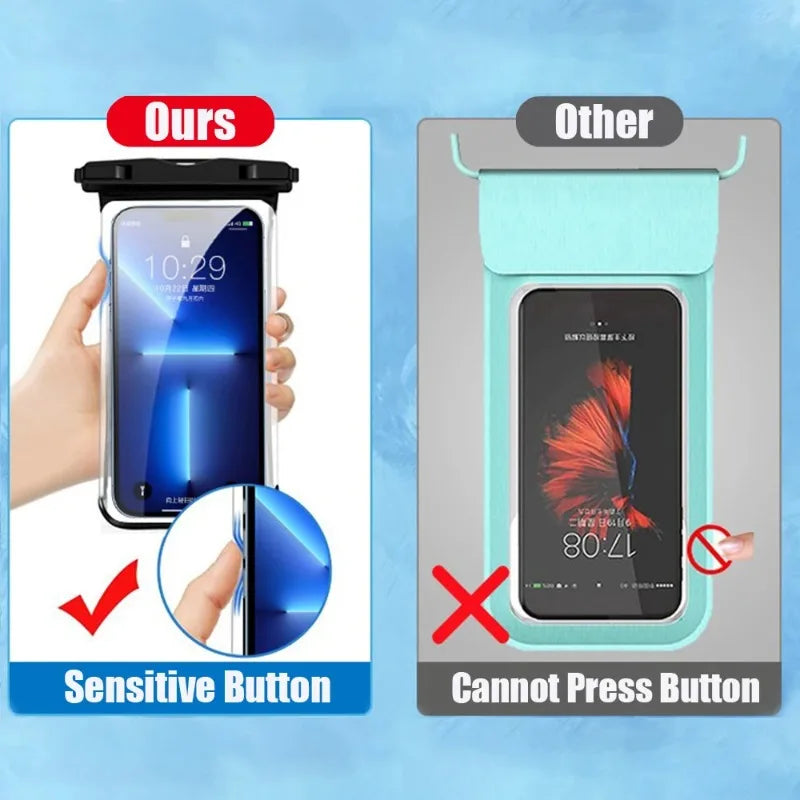 Universal Waterproof Phone Case for Swimming - Underwater Protector Pouch Cover Compatible with iPhone 11 12 13 14 15 16 pro - S
