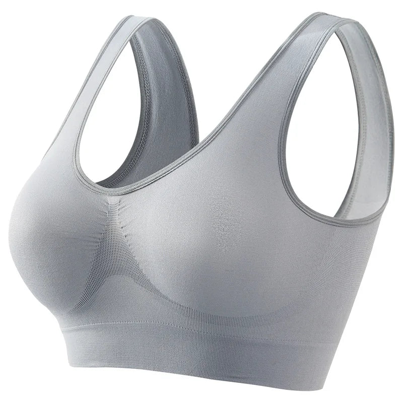 Sujetador Push-Up Sin Costuras para Mujer, Bralette Deportivo sin Aros, Top Corto, Lencería Sexy Lisa, Sin Relleno, Transpirable, Tallas Grandes, Sujetador Tipo Top S-5XL