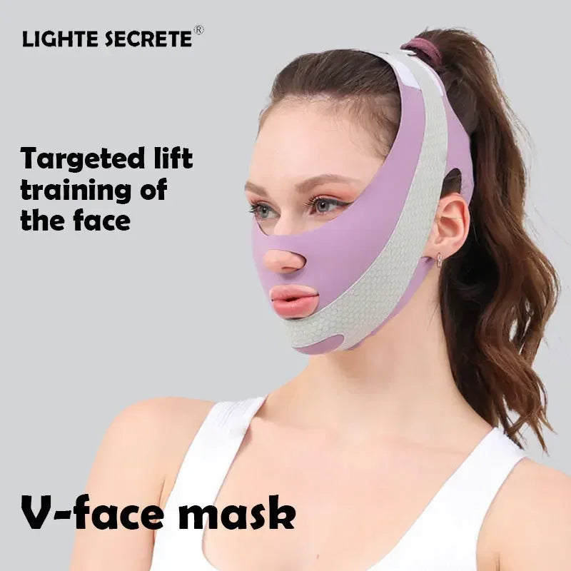 Estiramiento Facial con Venda Moldeadora V para Dormir Reductor de Papada Adelgazamiento Facial Lifting de Relajación Banda de Masaje para Adelgazar la Cara