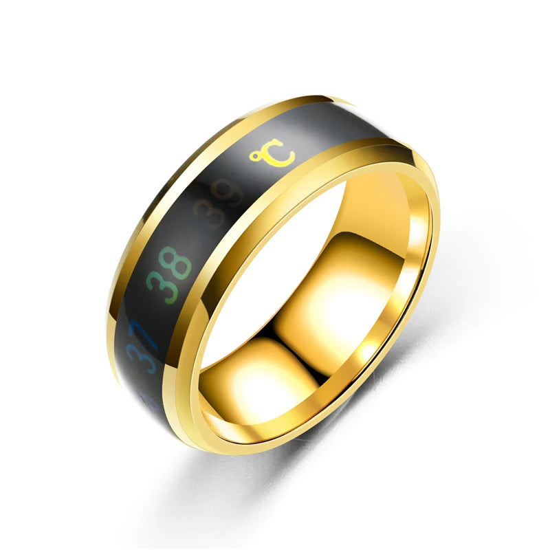Anillo de humor inteligente sensible a la temperatura | Acero inoxidable | Resistente al agua