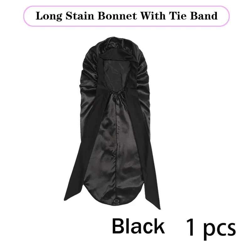 Long Satin Sleep Bonnet – Extra Large Hair Cap for All Hair Types