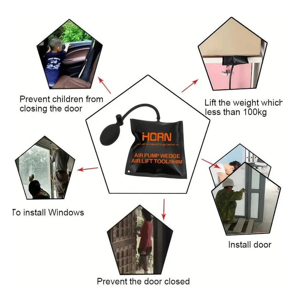 Cuñas de bomba de aire Airbag inflable para puertas, ventanas y coches Potente herramienta de reparación de alineación de instalación Instalación de puertas y ventanas