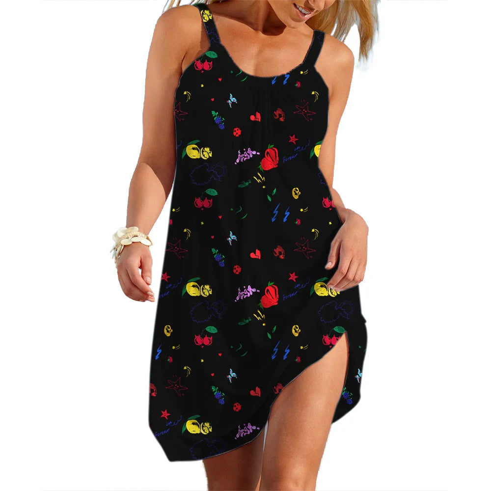 Vestido lencero de verano para mujer, ropa informal, venta, estilo pastoral, flores, ropa de calle, mujer, vestidos sueltos, falda sin mangas para niña