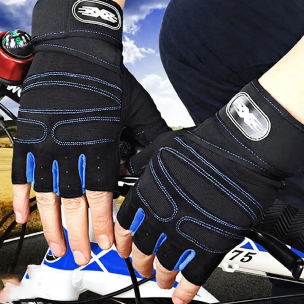Guantes de gimnasio para hombres y mujeres, guantes de levantamiento de pesas con muñequera, para fitness, culturismo, entrenamiento, deportes, ejercicio, ciclismo, a prueba de golpes
