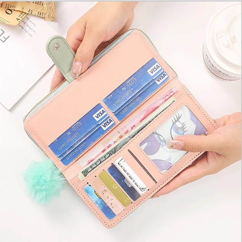 Women's Long Wristlet Wallet — Large Capacity Card Organizer & Coin Purse