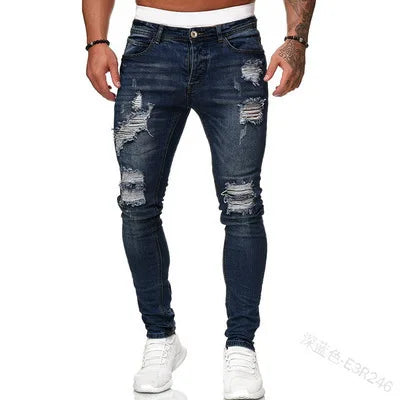 Men's Stretch Slim Jeans — Washed Vintage Denim