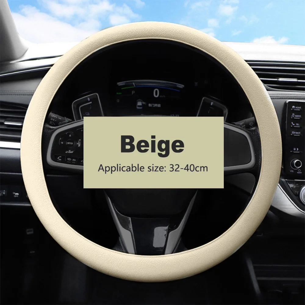 Non-Slip Silicone Steering Wheel Cover – Universal 38cm, Breathable & Elastic