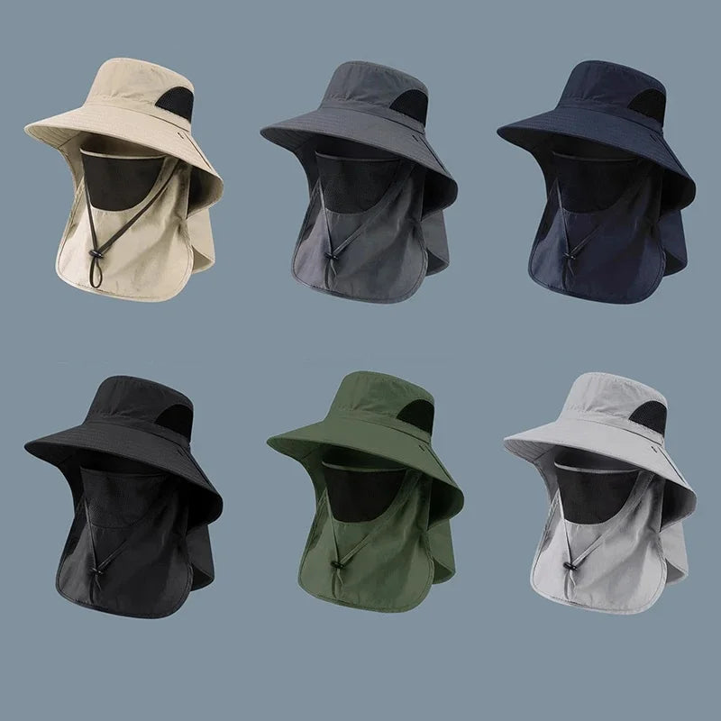 Wide Brim Outdoor Sun Hat Breathable Full Face Sun Shield Cap Anti Uv Fishing Travel Sports Sunshade Hat For Daily Outdoor Use