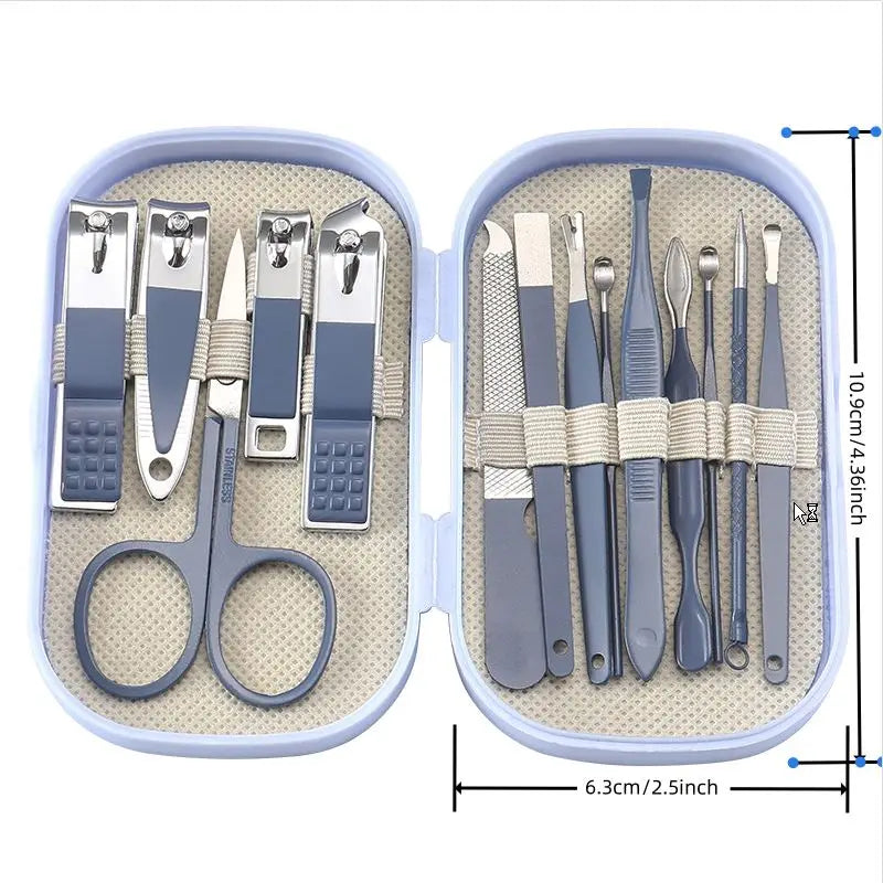 14-Piece Deluxe Manicure & Pedicure Set – Stainless Steel Nail Kit for Men & Women