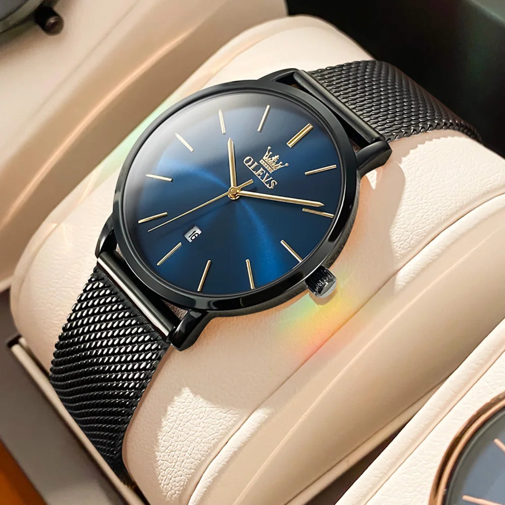 OLEVS 6898 Women's Luxury Quartz Watch | Ultra-Slim 28mm | Luminous | Stainless Steel | Gift Box